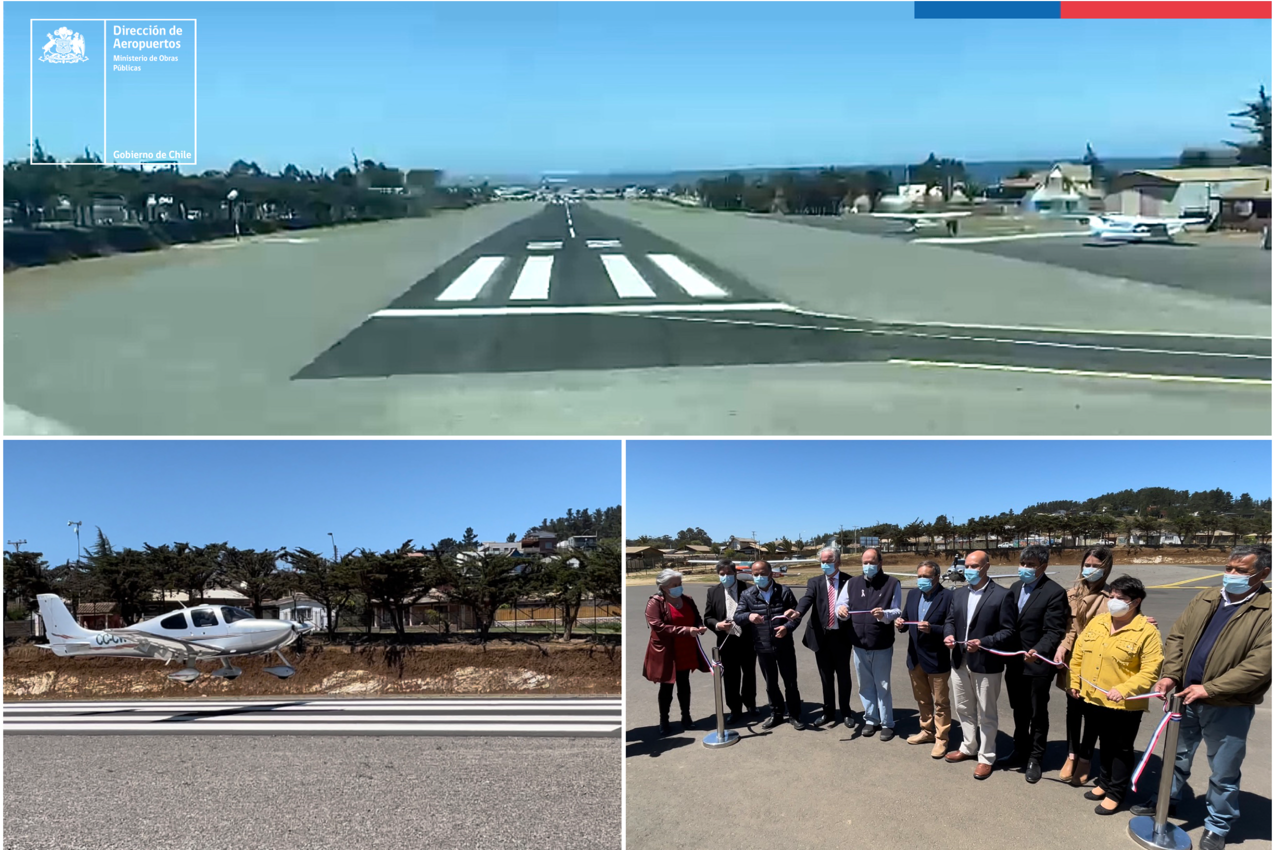 Región de O'Higgins: Inauguran renovación de la pista del aeródromo de Pichilemu, lo que fortalece la red de emergencia regional